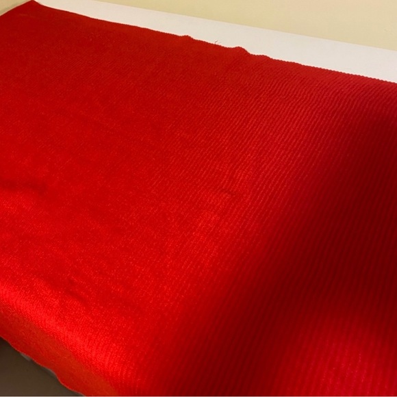 84 Long Red Ribbed Scarf - Picture 9 of 16